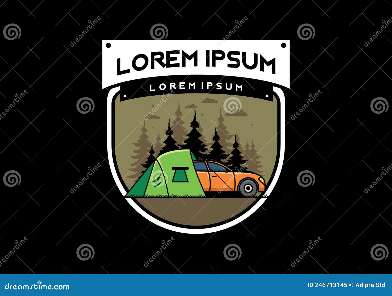 Night Camping with Car Illustration Stock Vector - Illustration of ...