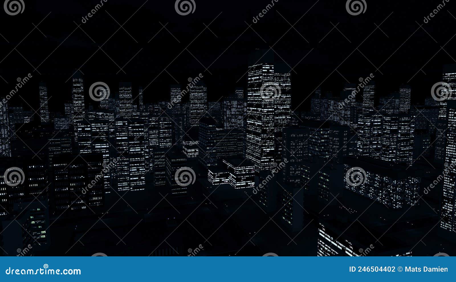Night city, high buildings stock illustration. Illustration of high ...