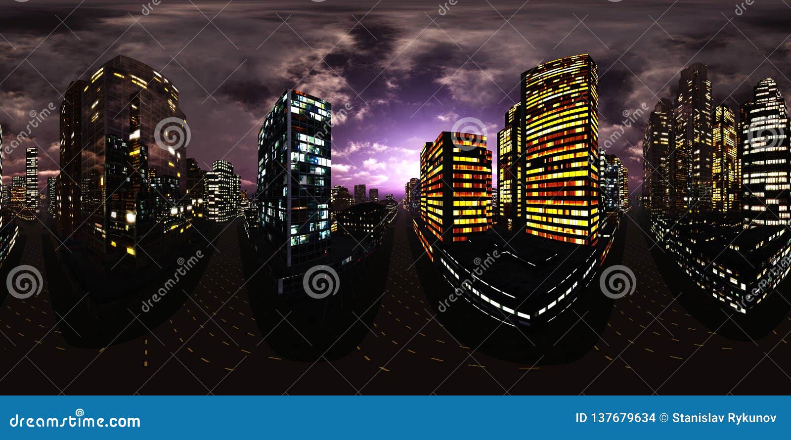 night city,night skyscrapers, hdri, environment map