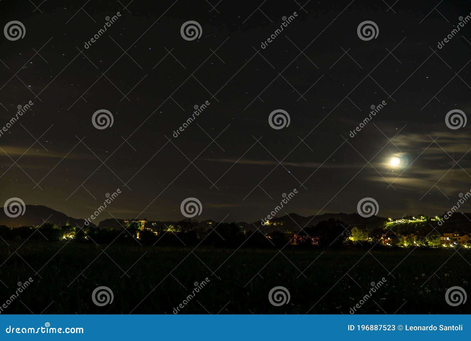 night city moon mountain background