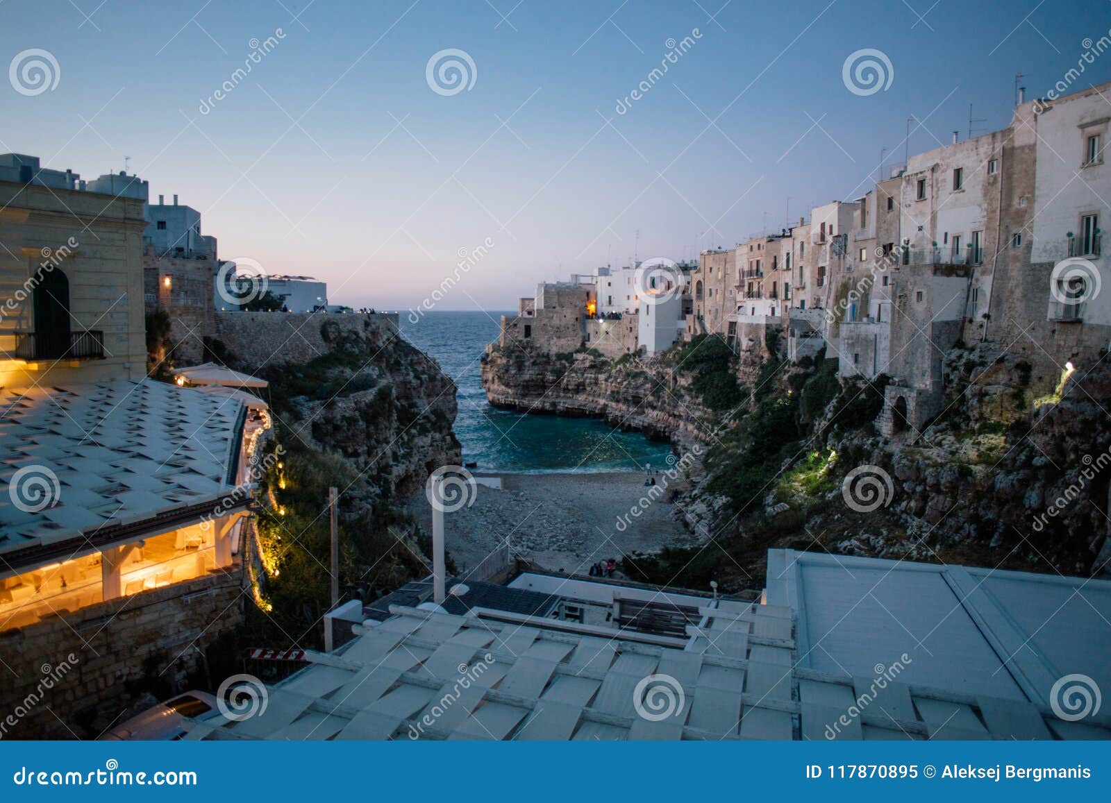 night city polignano mare apulia street in italy