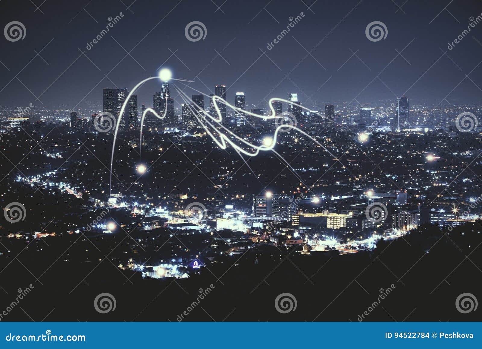 Night city wallpaper stock photo. Image of circle, bright - 94522784