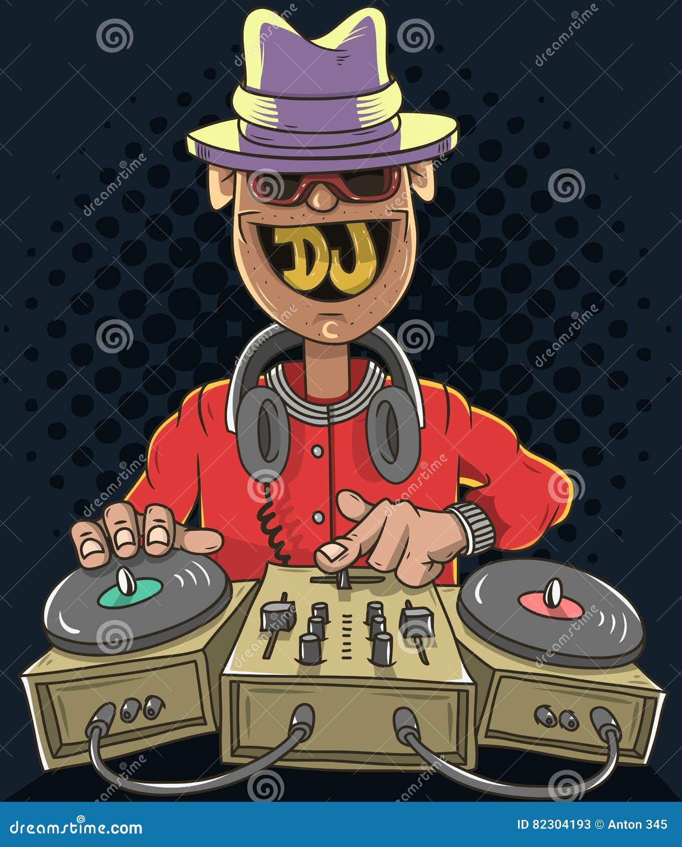 Night Club Dj Playing Music on a Sound Mixer and Gramophones Stock Illustration - Illustration of fashion, hand: 82304193 Night Club Dj Playing Music on a Sound Mixer and Gramophones Stock Illustration - Illustration of fashion, hand: 82304193