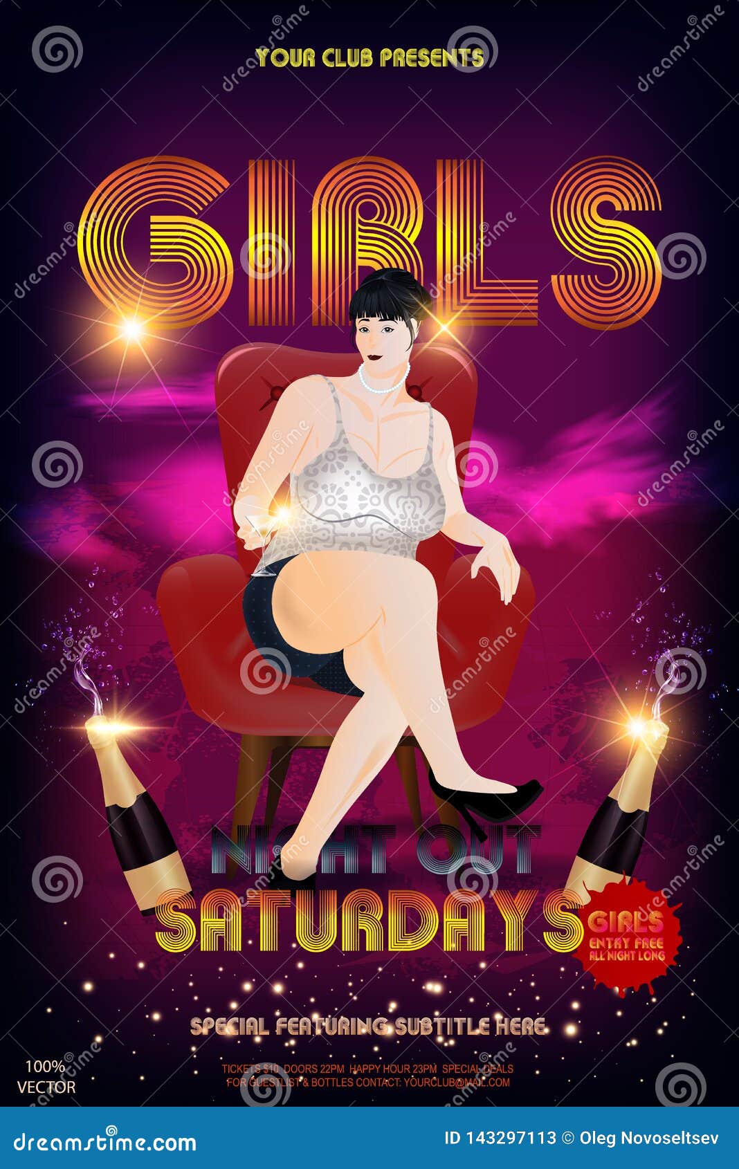 Night Club Hot Dance Disco Party Invitation. Stock Vector - Illustration of  happy, cover: 143297113