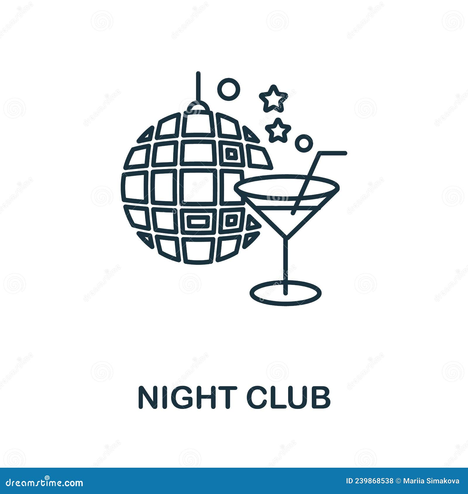 Night Club Icon. Line Element from Big City Life Collection. Linear Night  Club Icon Sign for Web Design, Infographics Stock Vector - Illustration of  club, year: 239868538