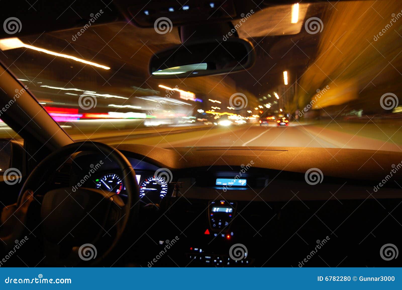 Night Drive with Car in Motion Stock Photo Image of busy, blur 6782280