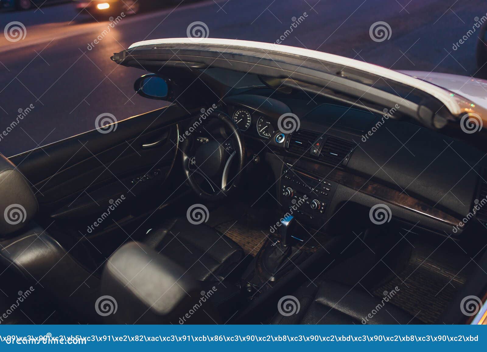 Night Driving a Convertible with the Top Down. Stock Image Image of