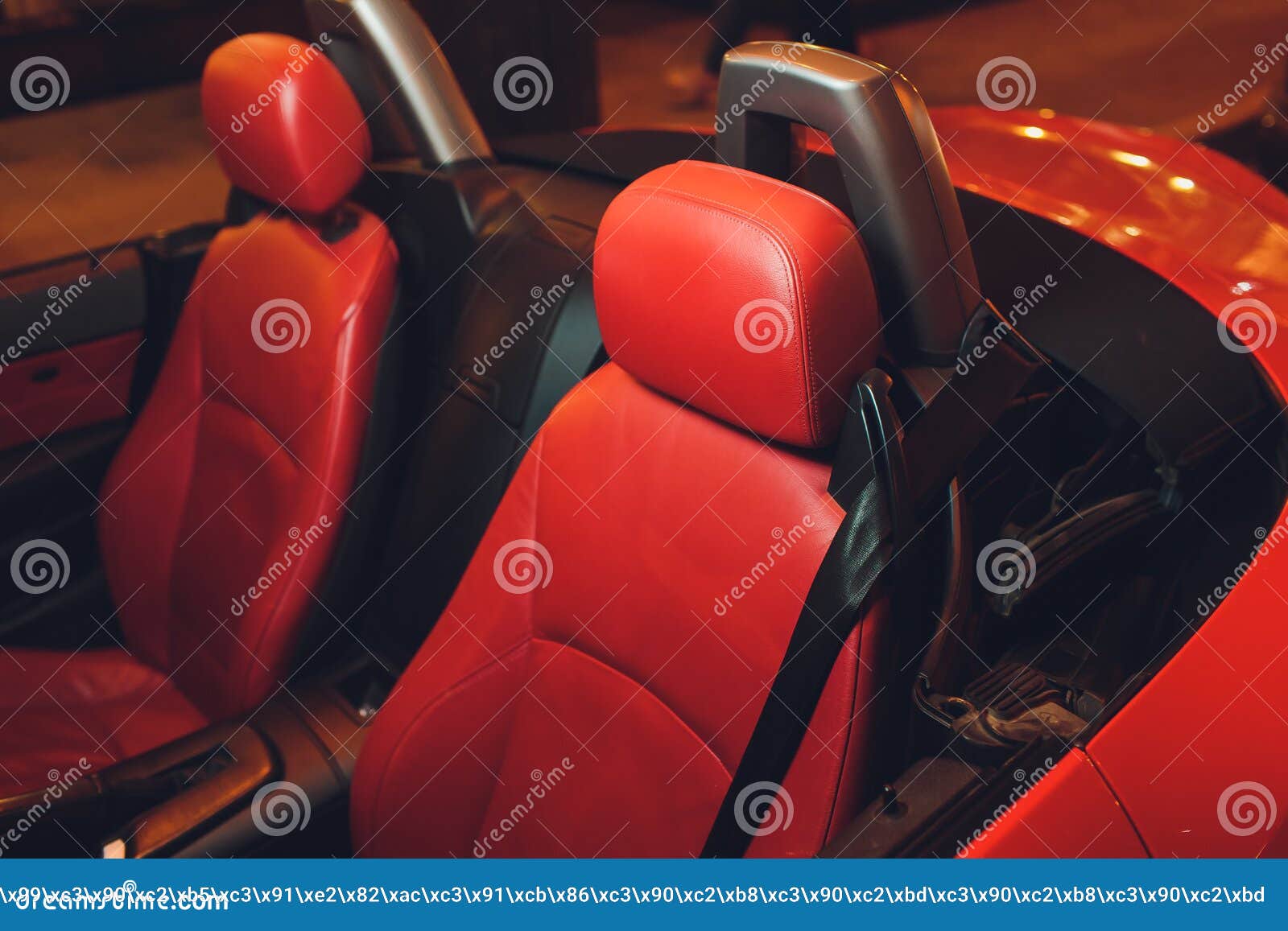 Night Driving a Convertible with the Top Down. Stock Photo Image of