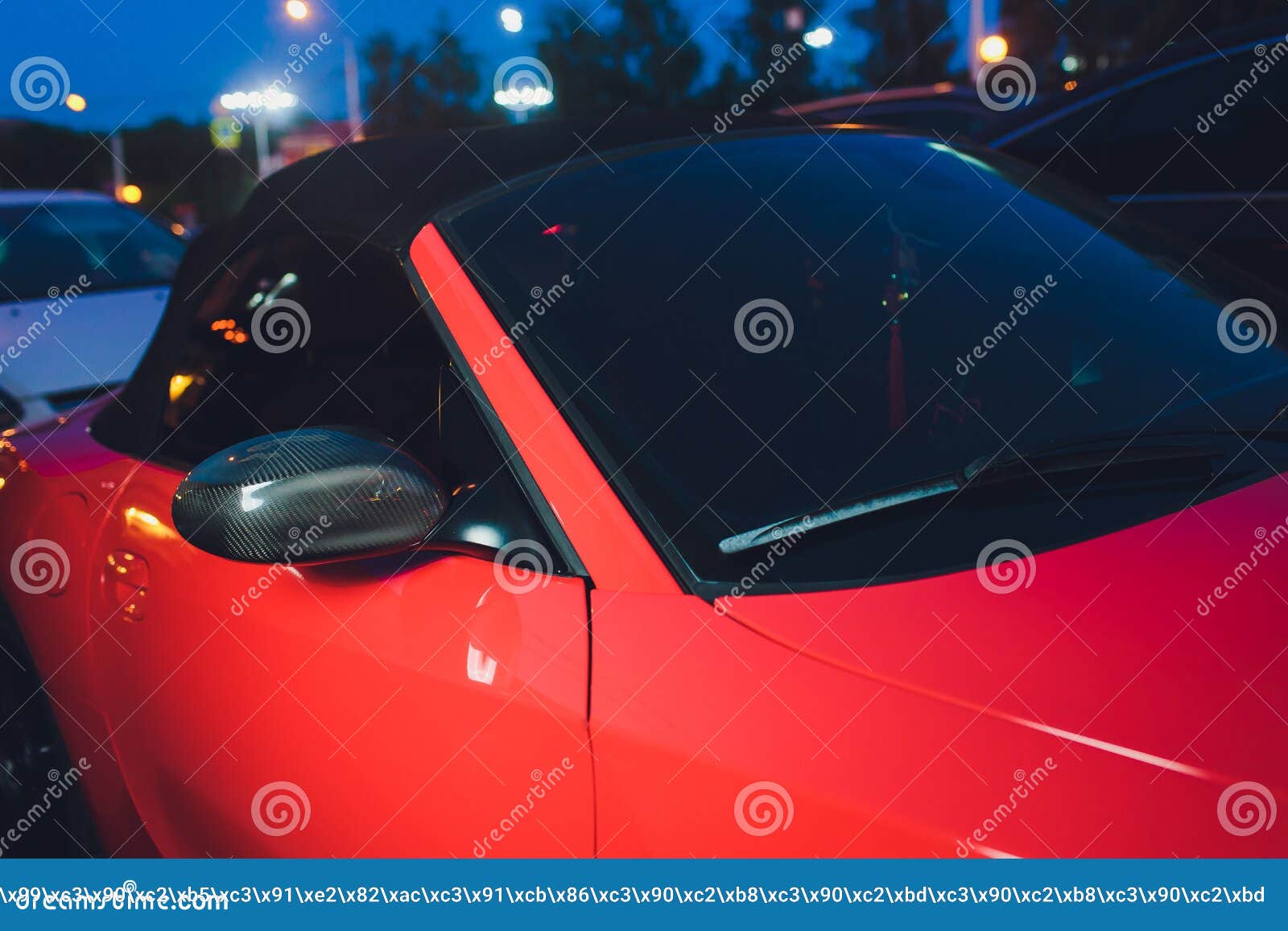 Night Driving a Convertible with the Top Down. Stock Image Image of