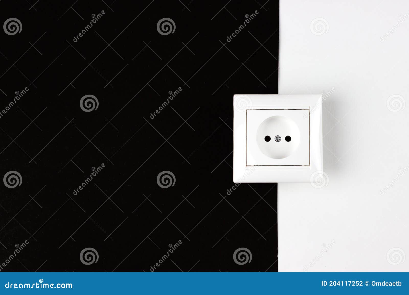 Night Electricity Rate. White Socket on Paper Black and White Background Stock Photo Image of