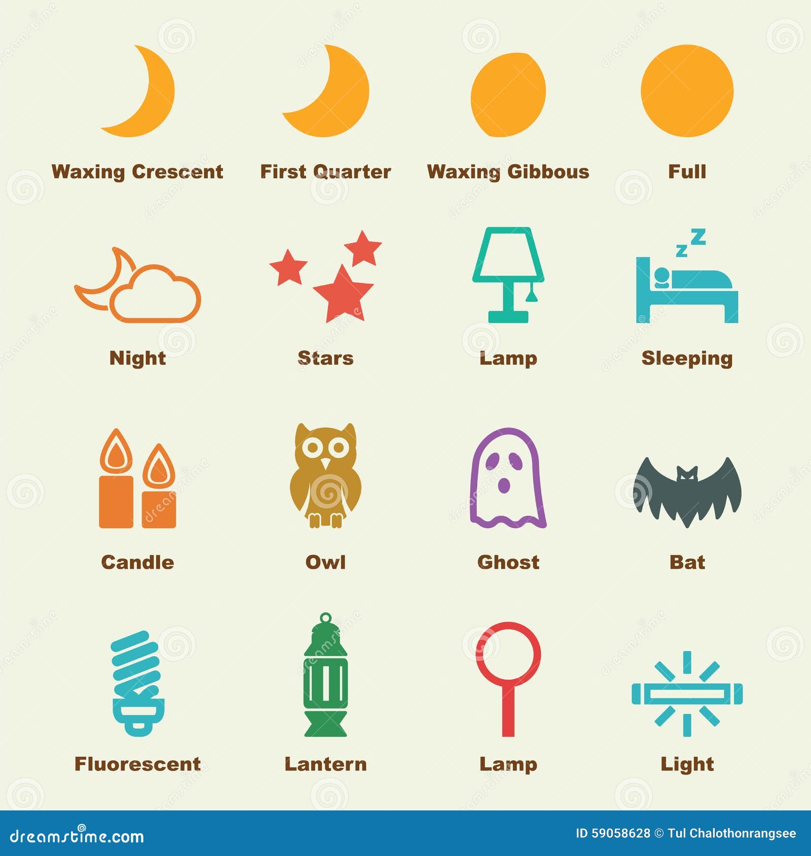 Night elements stock illustration. Illustration of light 59058628