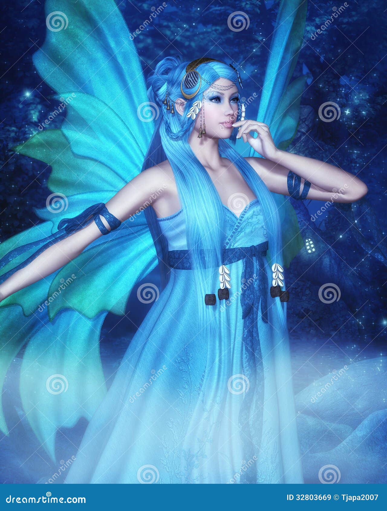 Blue haired fairy