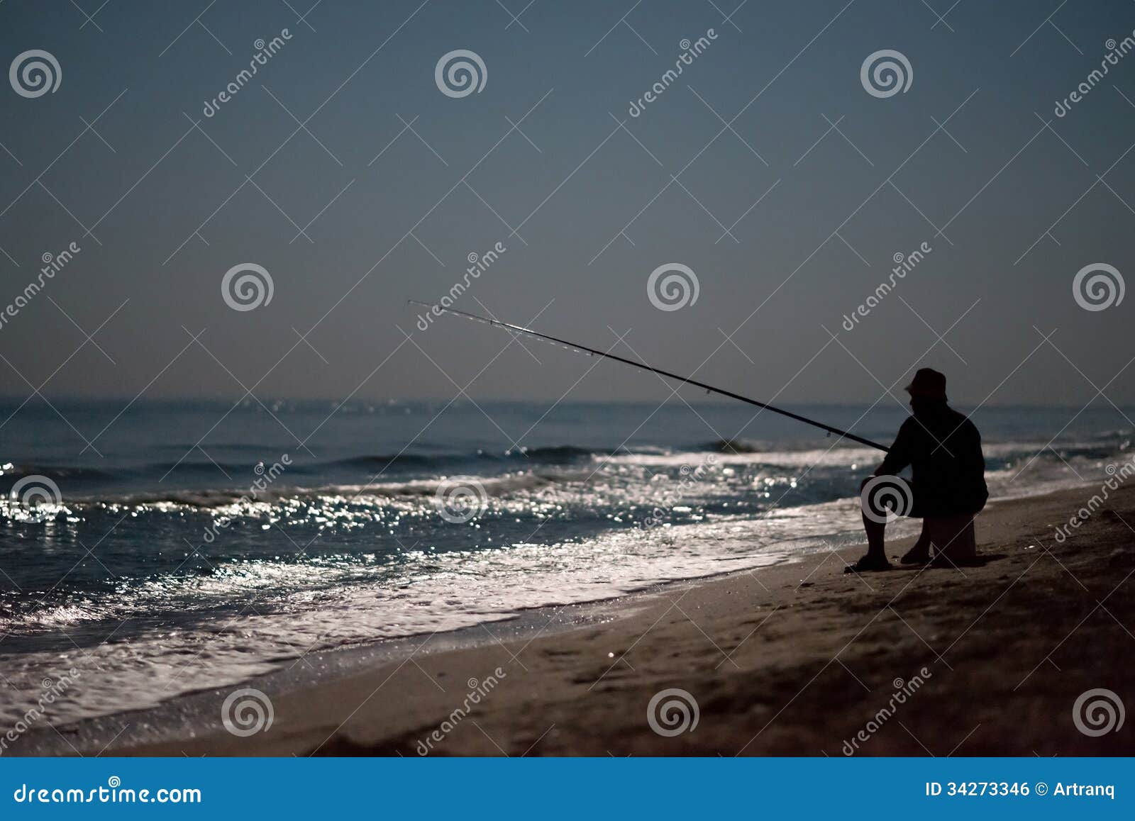 Night Fishing at sea stock photo. Image of adriatic, person - 34273346