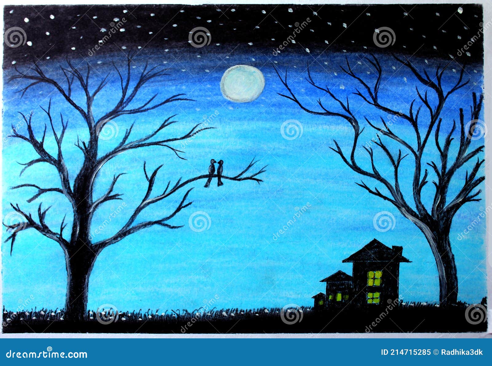 Bird Scenery Sketch Drawing Tutorial for Kids