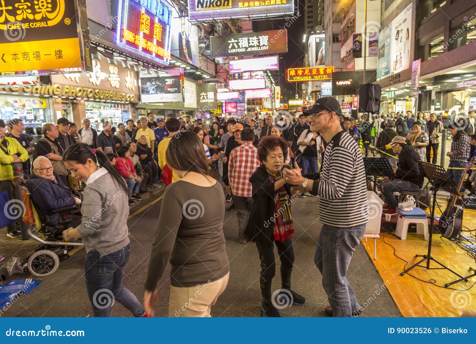 Night Life at Mong Kok Area in Hong Kong Editorial Photo - Image of