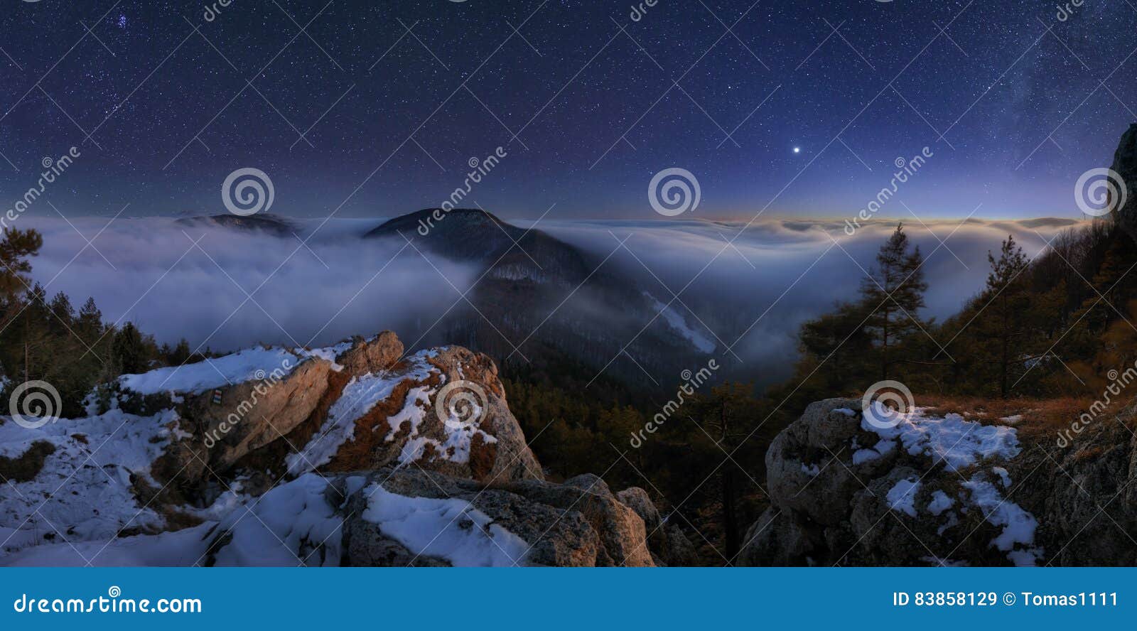 night mountain panoramic view landcape