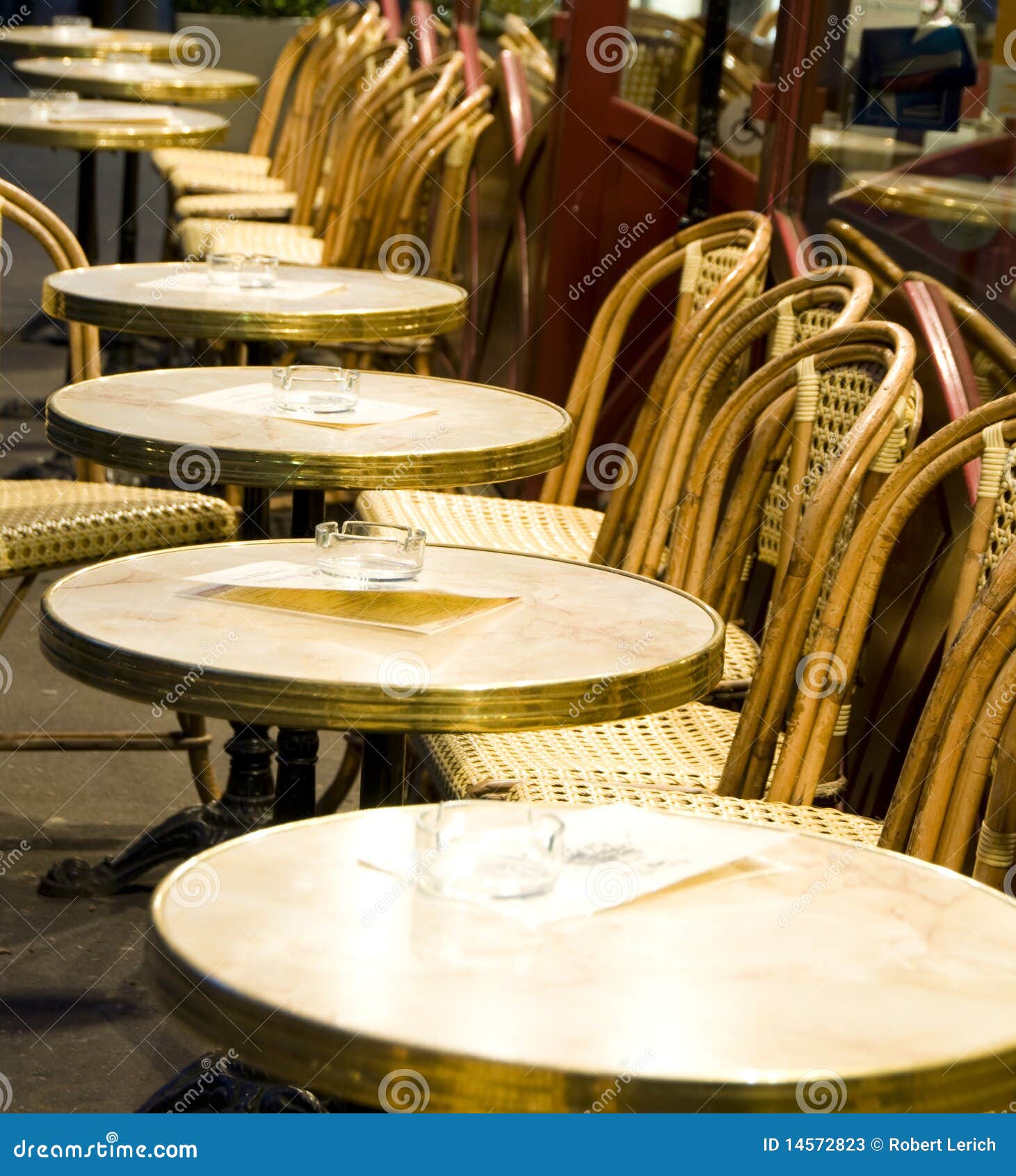 Night Paris France Cafe Tables Chairs Stock Image Image Of