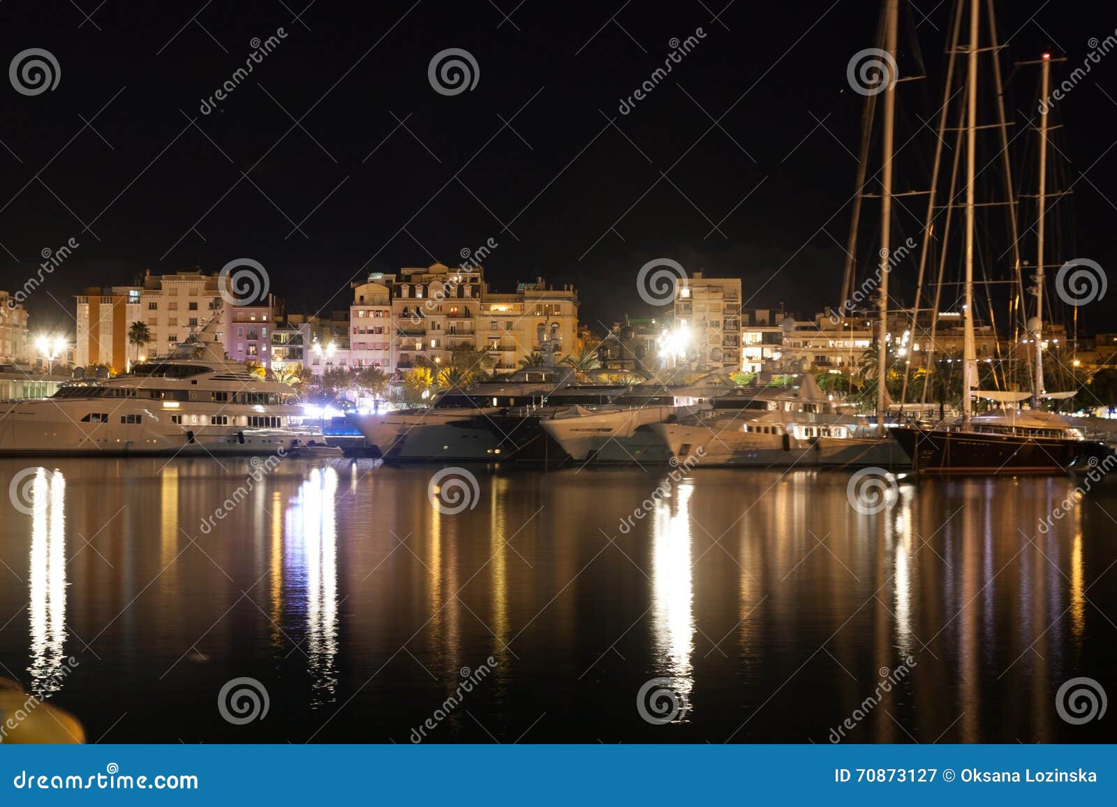 Night port in a big city stock image. Image of lcityscape - 70873127