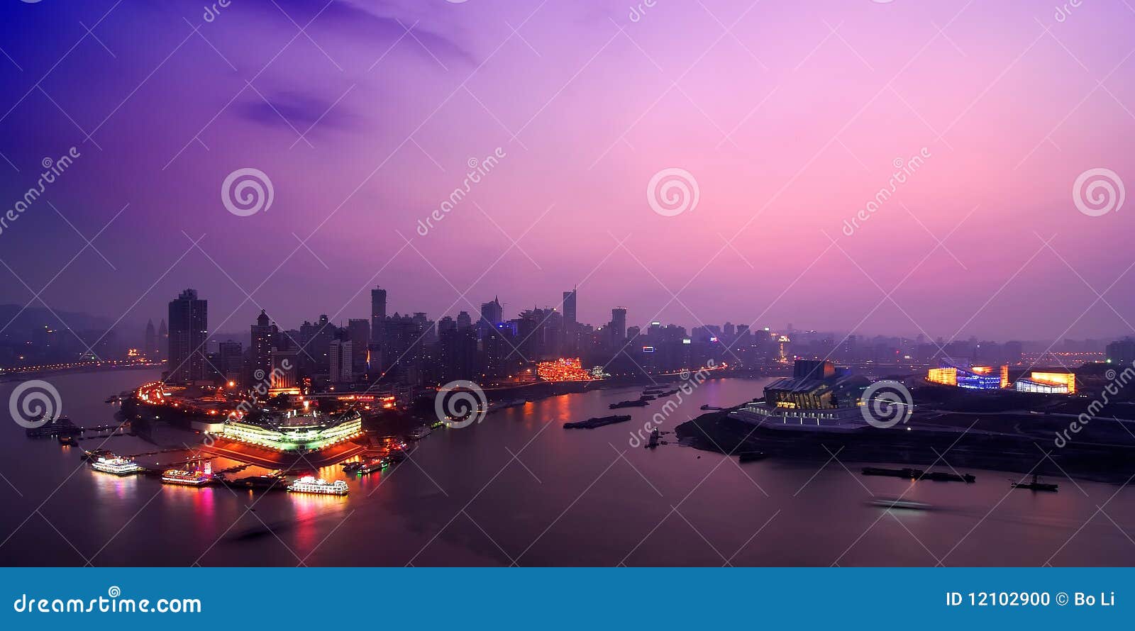 night scene of chongqing port