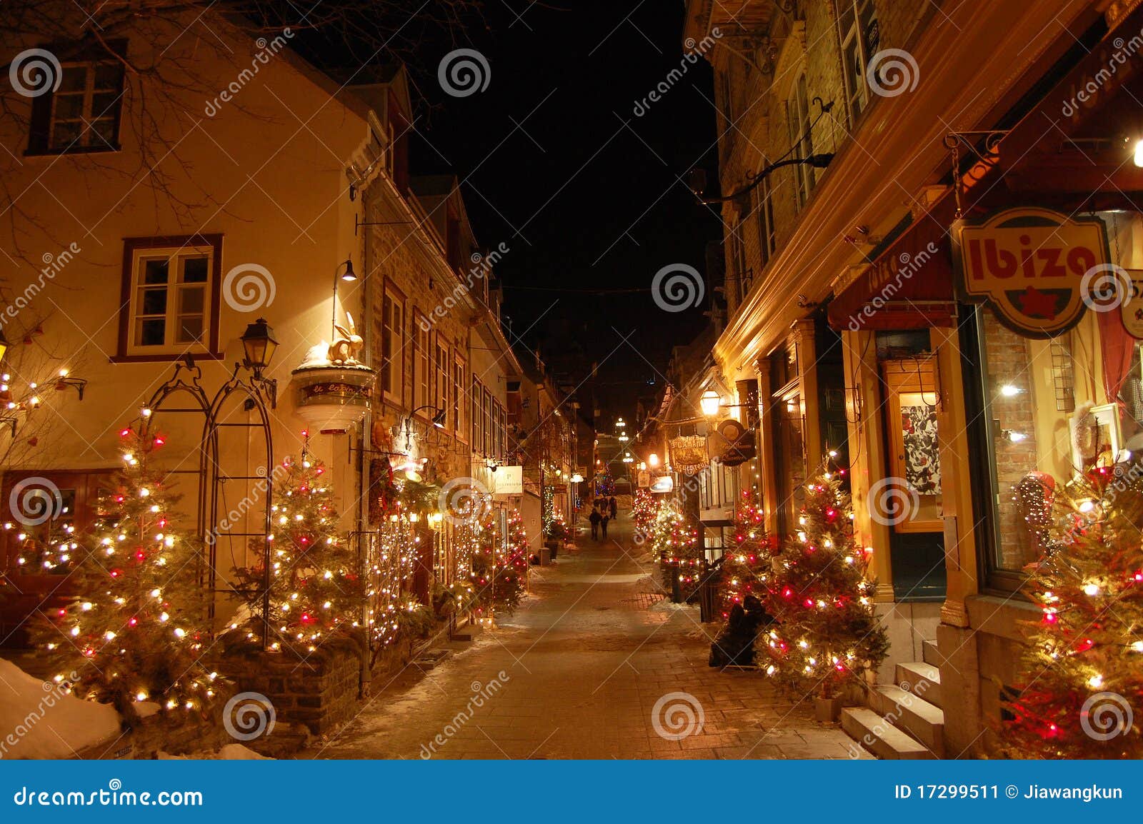 Night Scene of Petit Champlain Street, Quebec City Editorial Photo