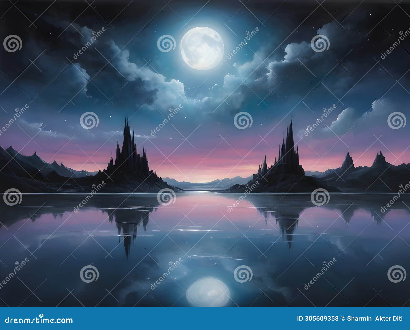 the night sky above casts an inky backdrop, intensifying the surreal spectacle of the scene.