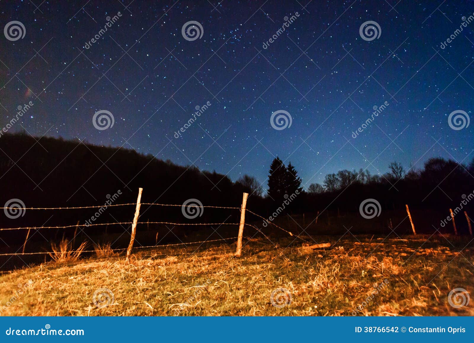 Night sky and hill stock photo. Image of clear, galaxies - 38766542
