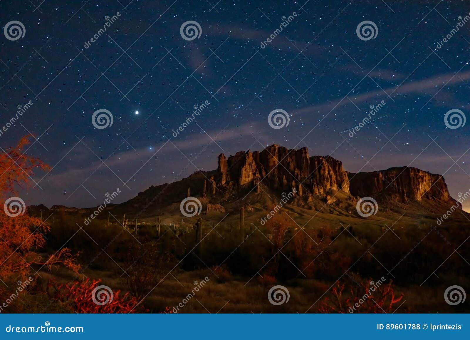 night sky over superstition mountains