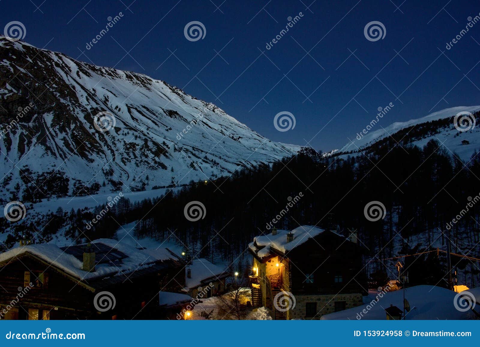 night sky ski mountains livigno view