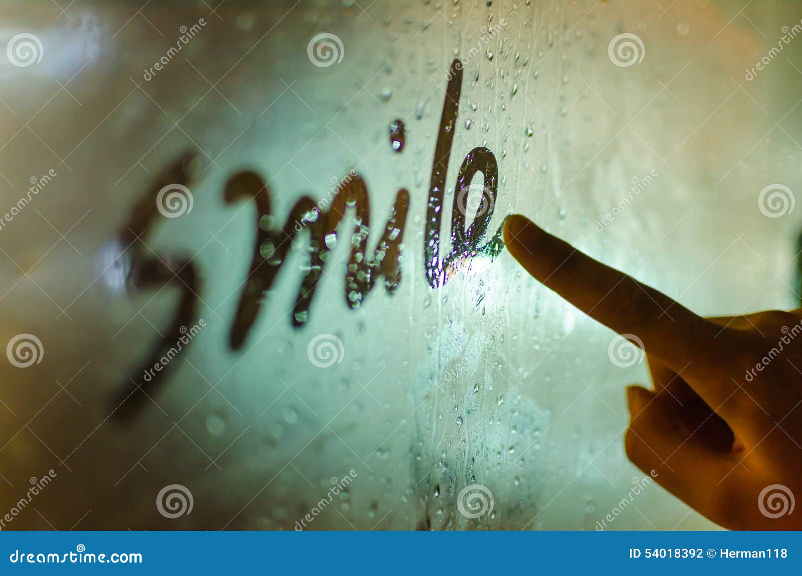 Night, the Smile on the Glass Stock Photo - Image of hand, orange