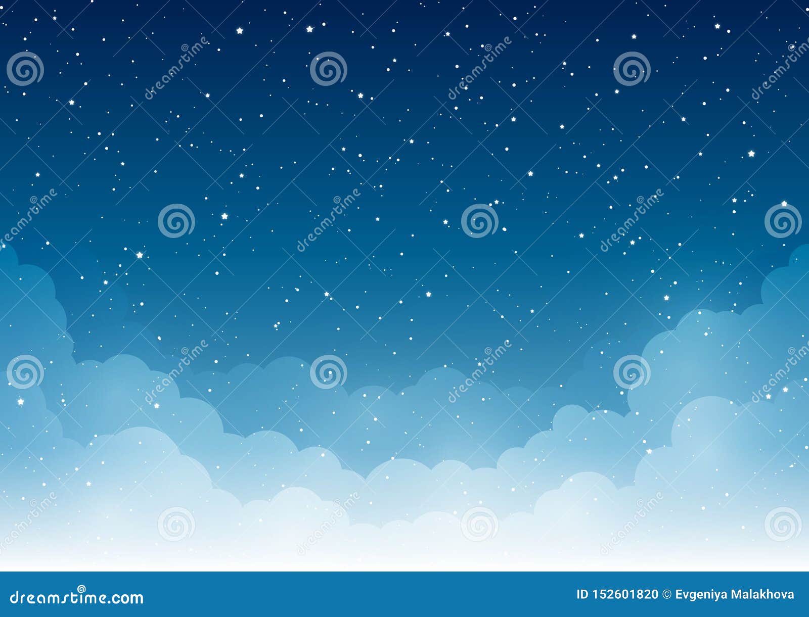 night starry sky with clouds