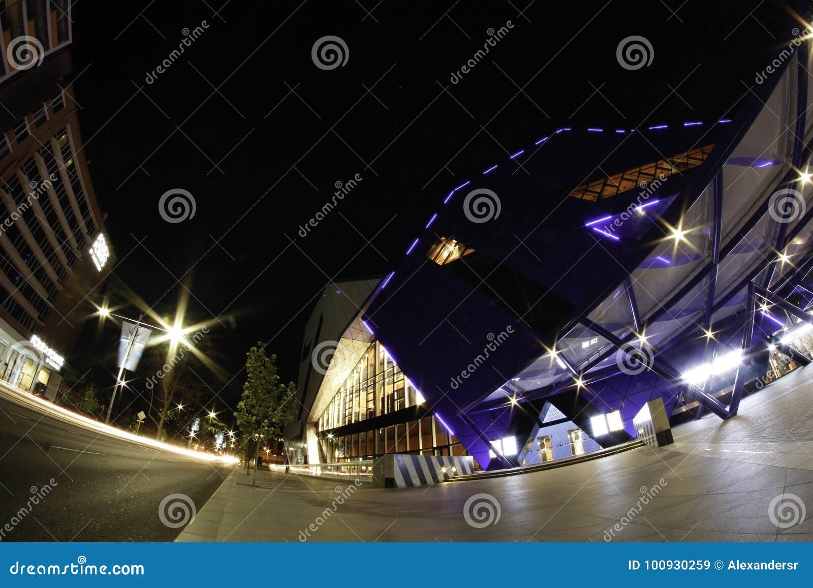 Night Steert Scene with Nice Lights in Perth Perth Editorial Stock