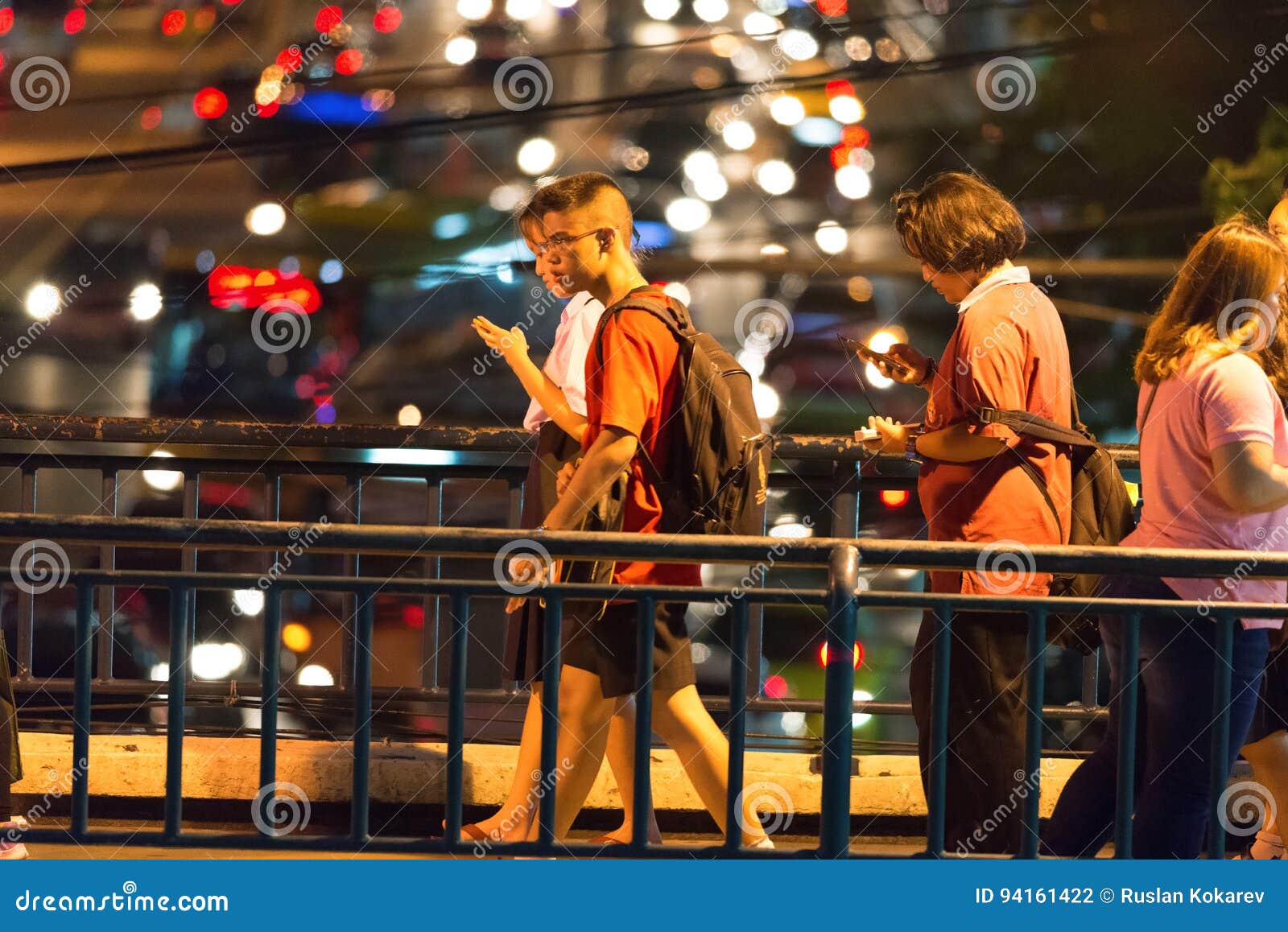 Night street. editorial photography. Image of asia, vivid - 94161422