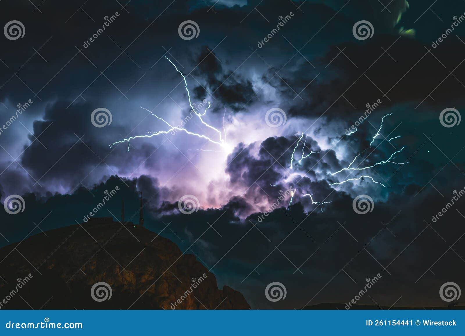 night thunderstorm in the dolomites