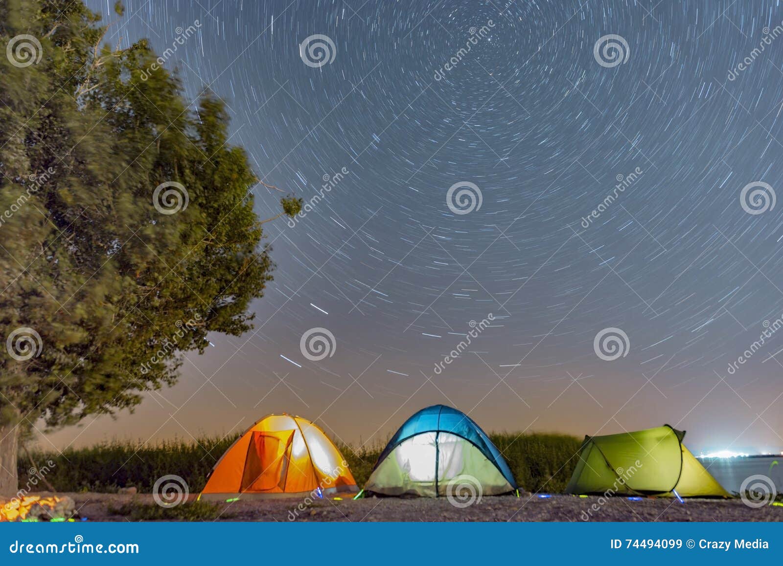 Night Under the Stars Camping & Camping Stock Image - Image of peace ...