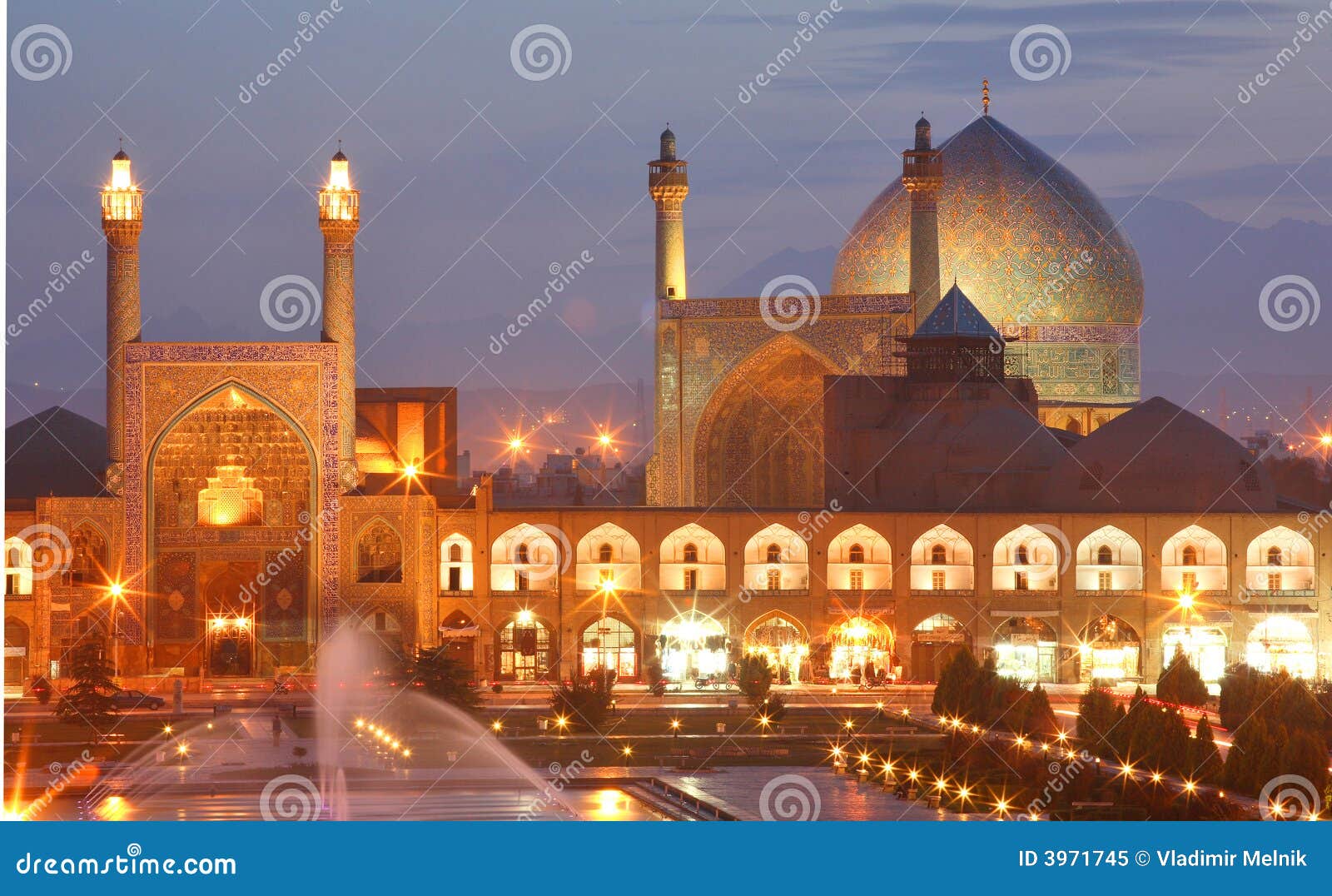 night view of esfahan, iran