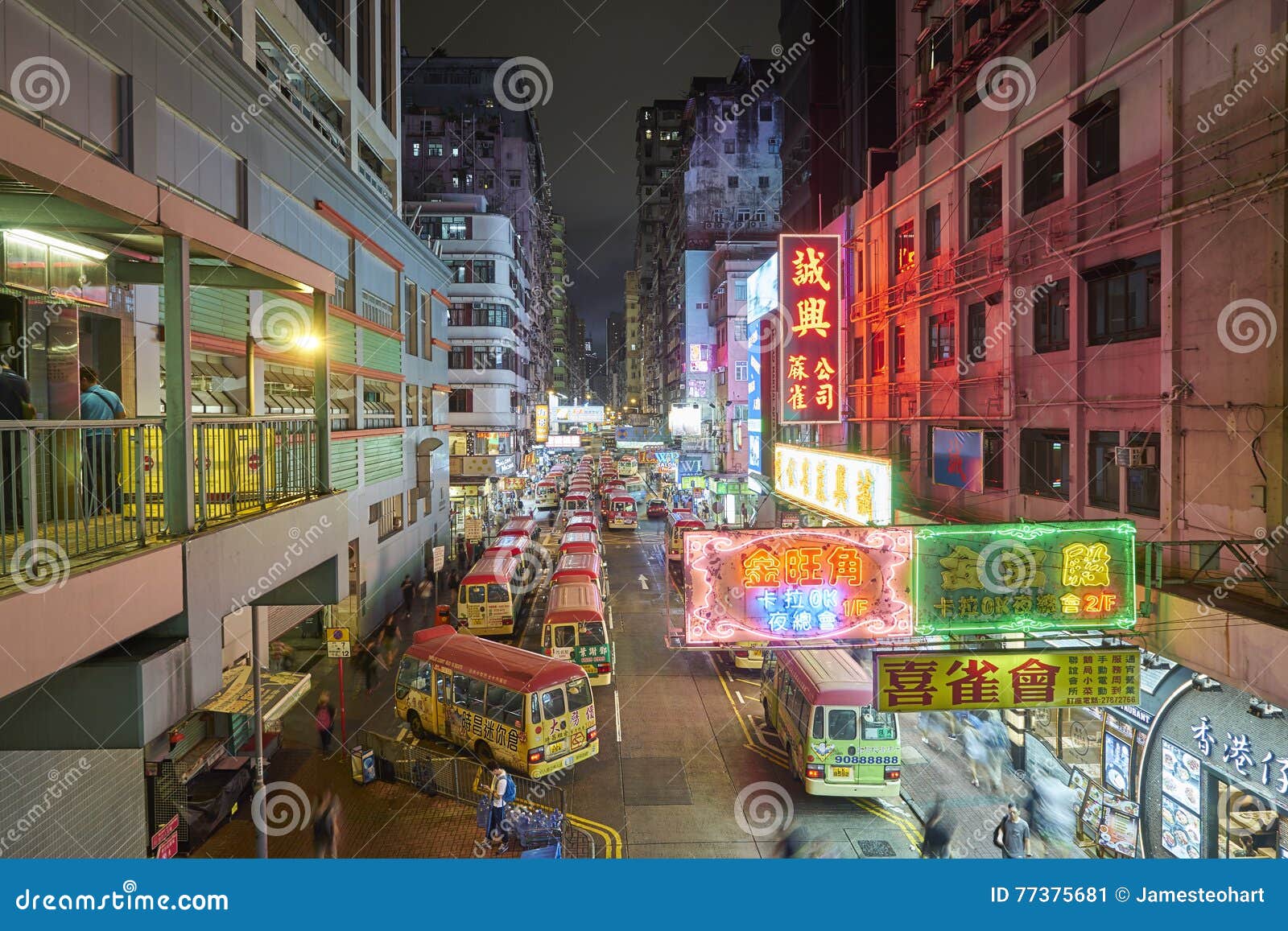 Night View of Mongkok ,Hongkong. Editorial Photo - Image of crowd, hong