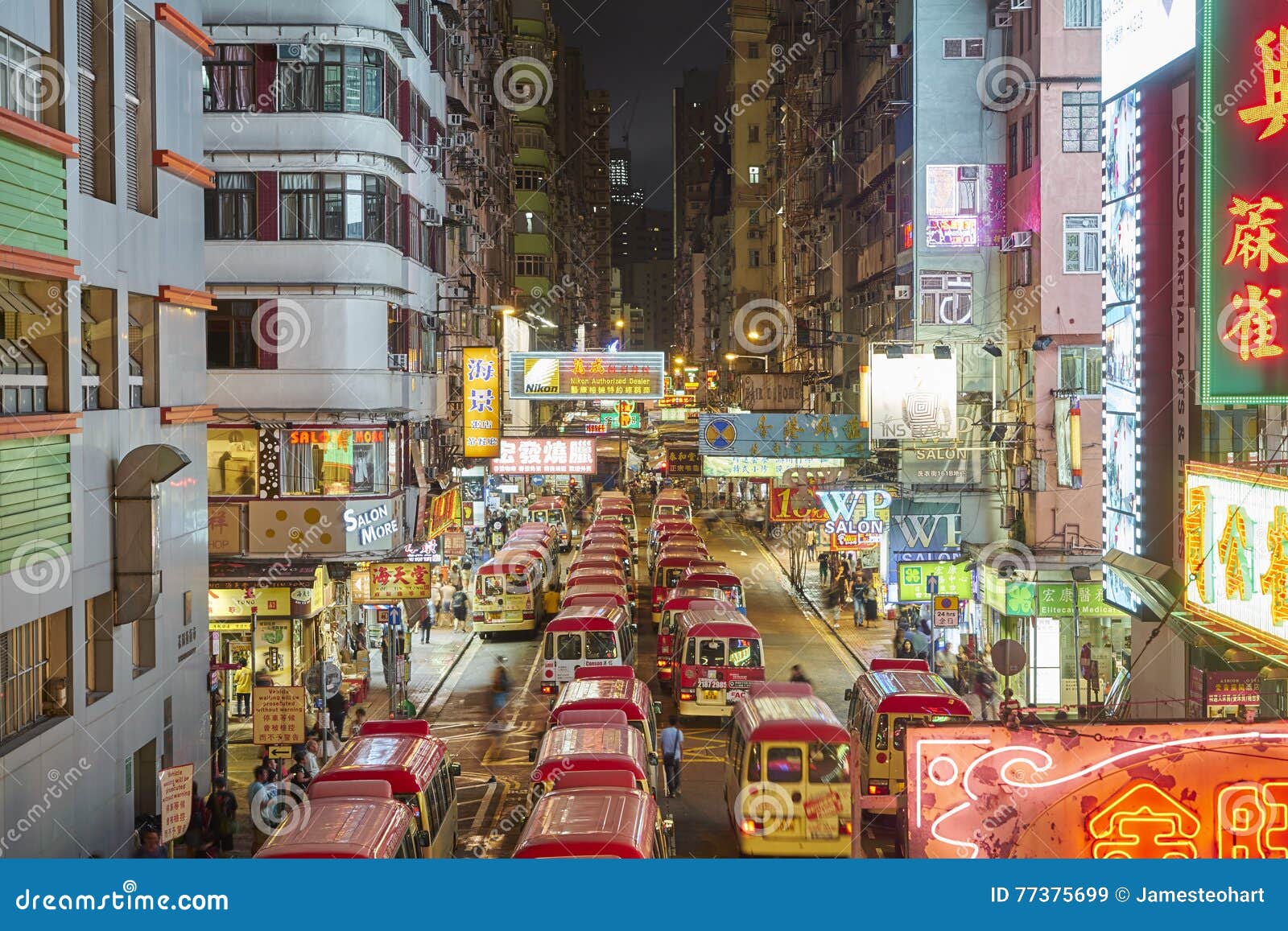 Night View of Mongkok ,Hongkong. Editorial Stock Image - Image of