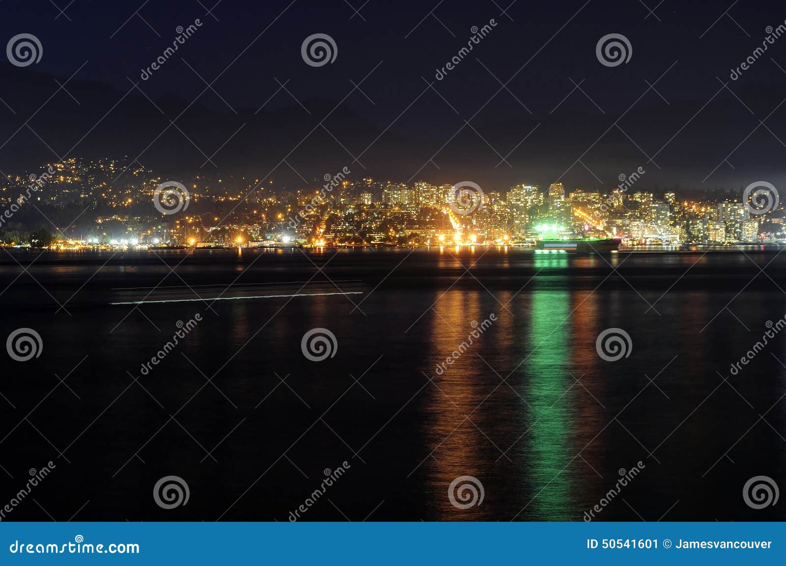 night view of north vancouver