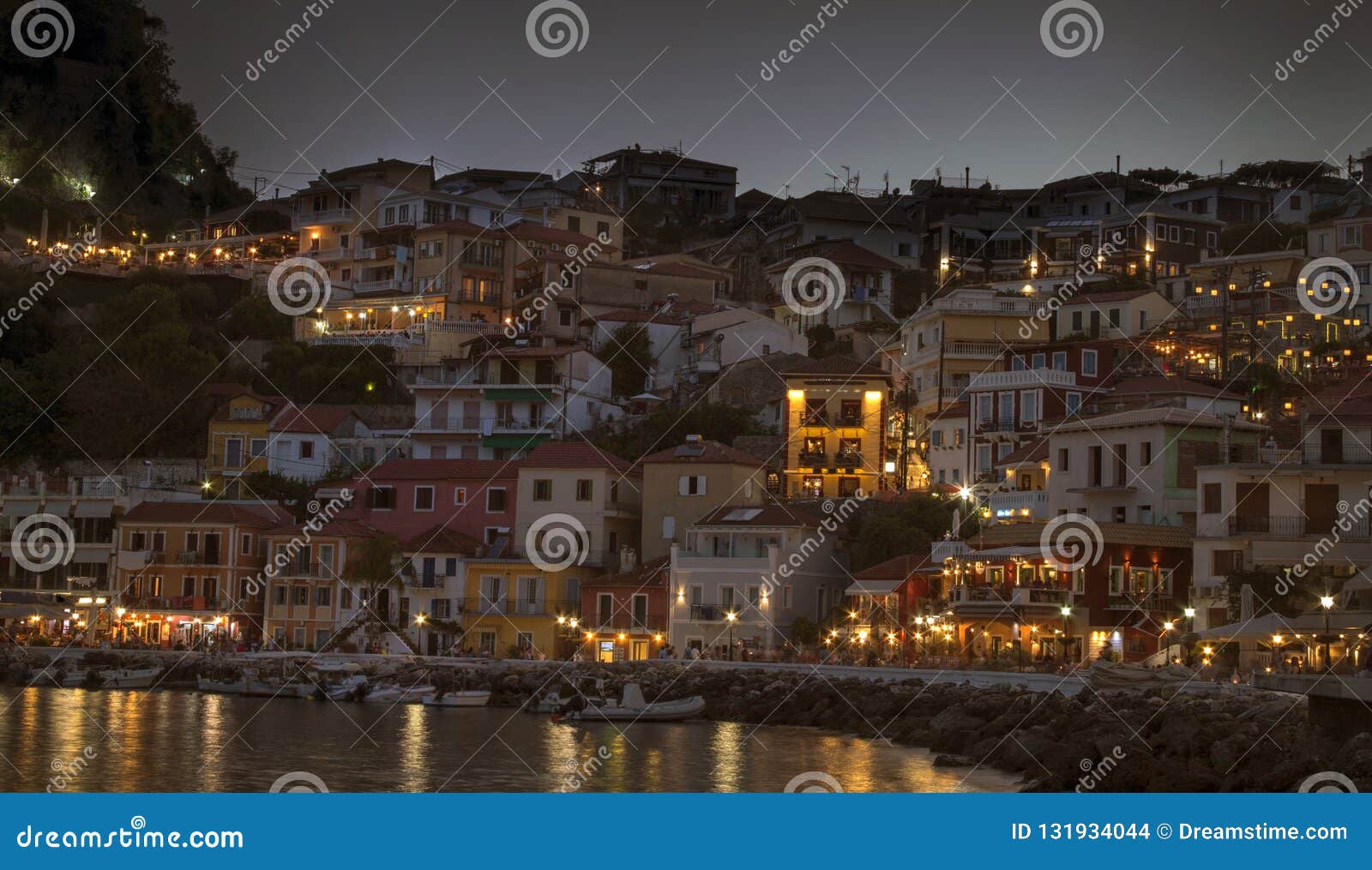 a beautiful paradise in greece parga night