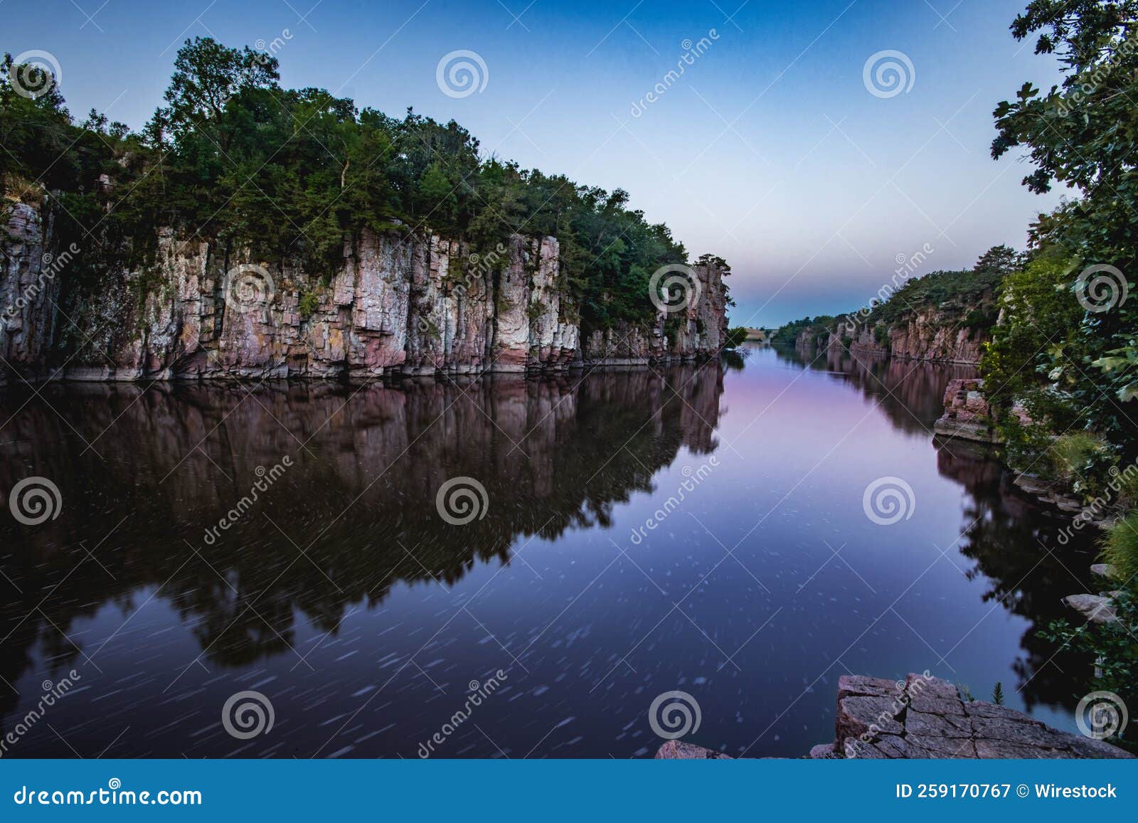 Night View of Split Rock Creek, Palisades State Park Stock Image