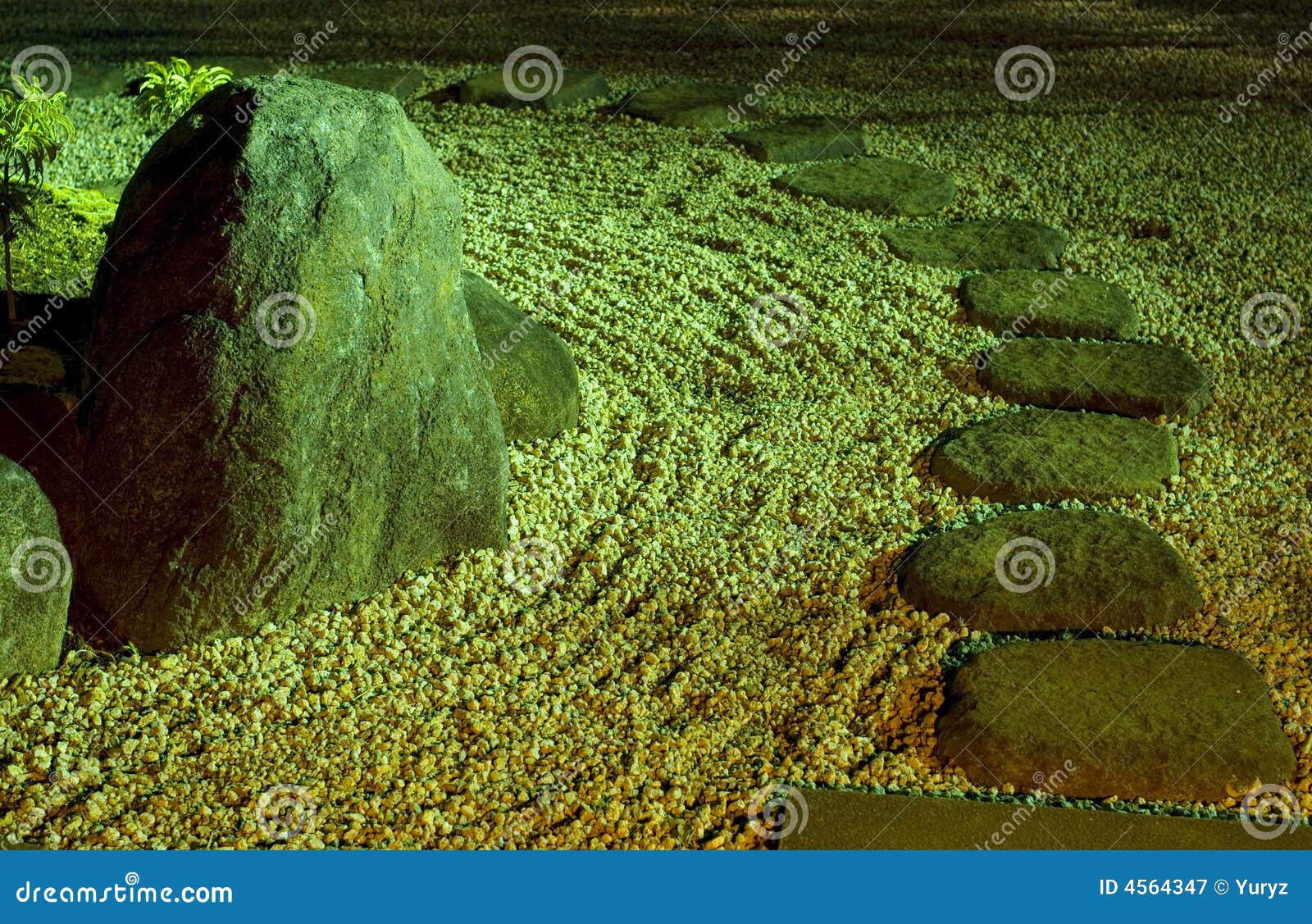 Night in Zen Garden stock image. Image of stone, tradition 4564347