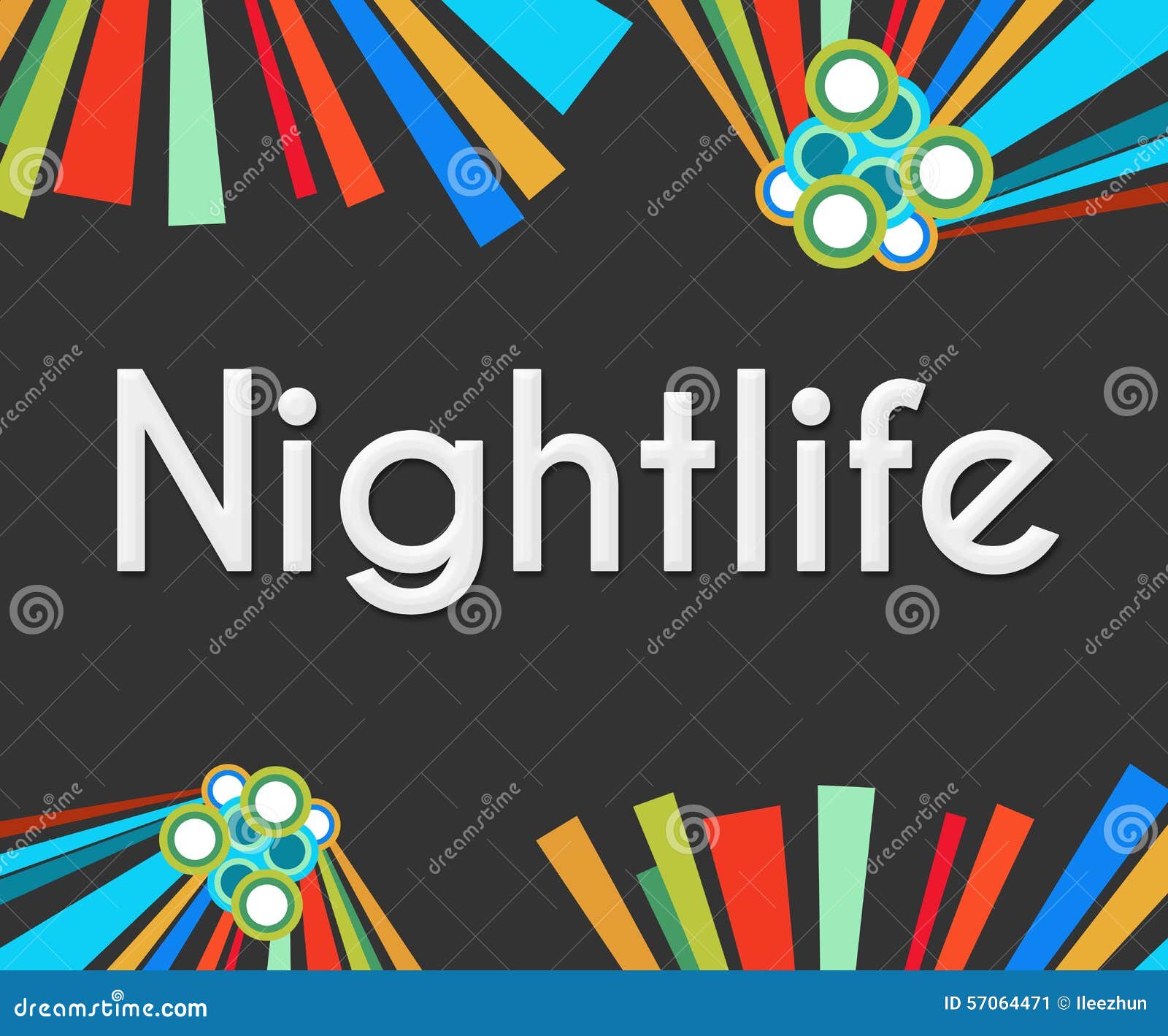 Nightlife Dark Colorful Elements Stock Illustration Illustration of
