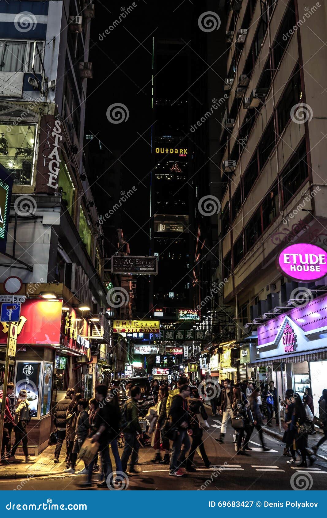 The Nightlife on the Streets of Hong Kong Editorial Photography - Image