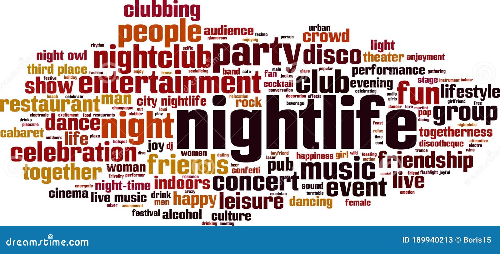 Nightlife word cloud stock vector. Illustration of entertainment