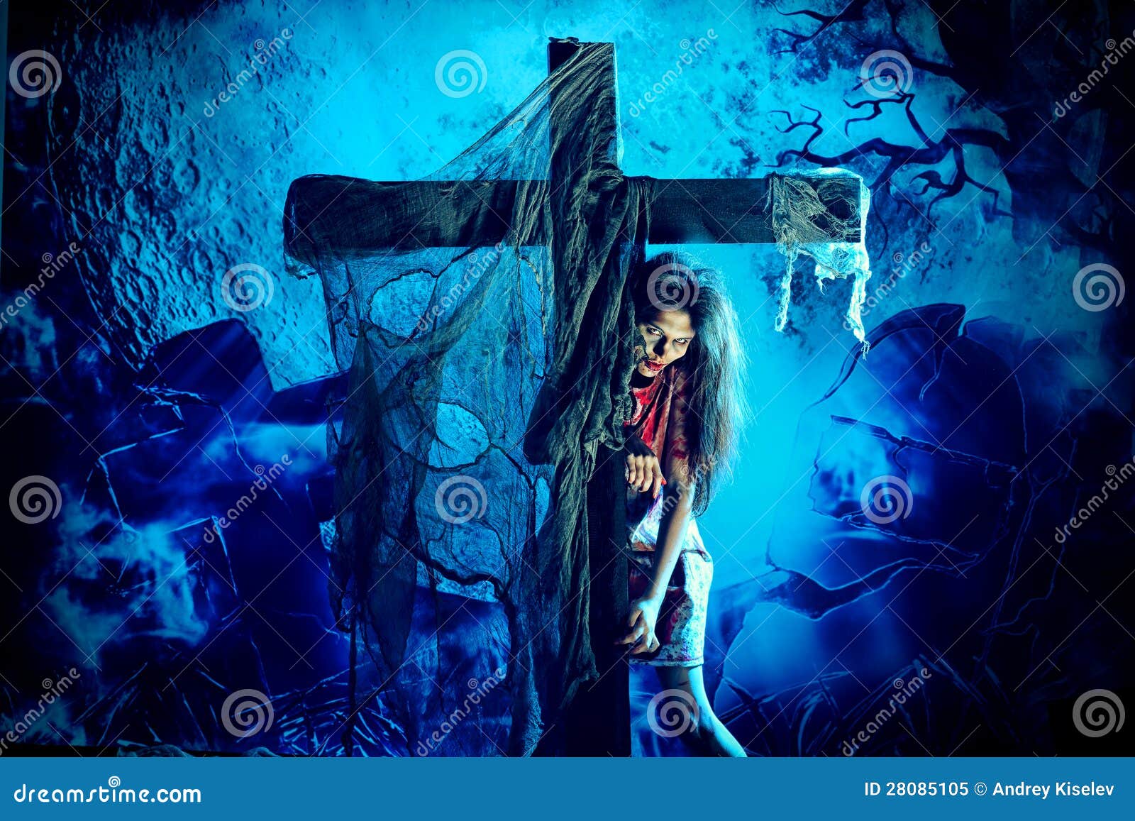 Moonlight zombi stock photo. Image of demon, mist, gothic - 28590770