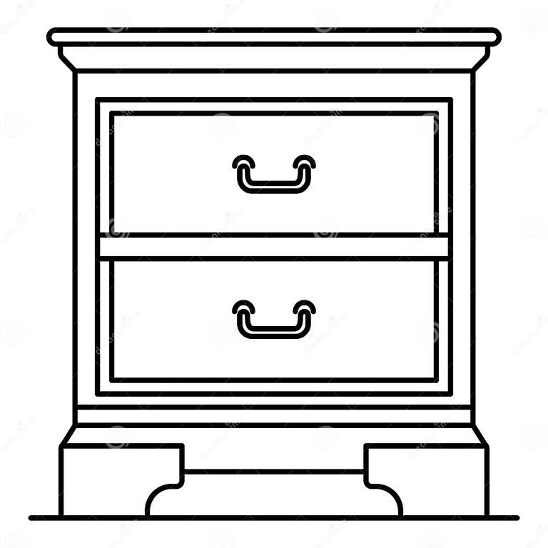 Nightstand Icon, Outline Style Stock Vector - Illustration of cupboard ...