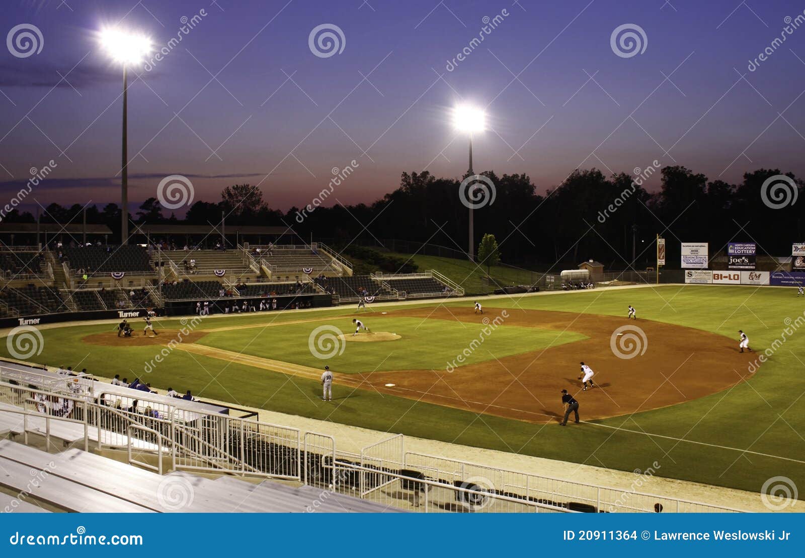Nighttime Minor League Baseball Stadium Editorial Stock Image Image of intimidator, field