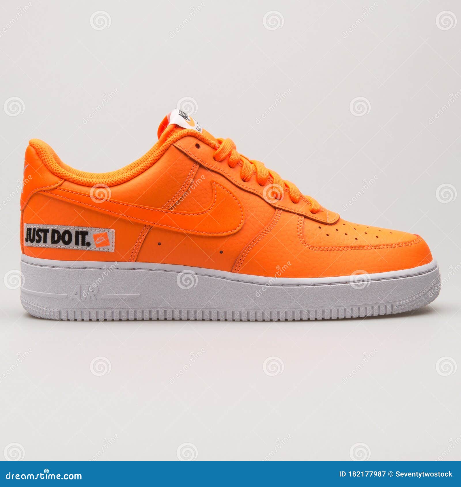 Nike Air Force 07 LV8 JDI Leather Orange and White Sneaker Editorial Photography - Image of footwear, isolated: 182177987