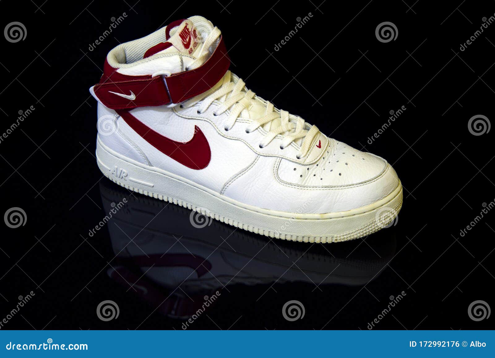 nike air force 1 mid white and red