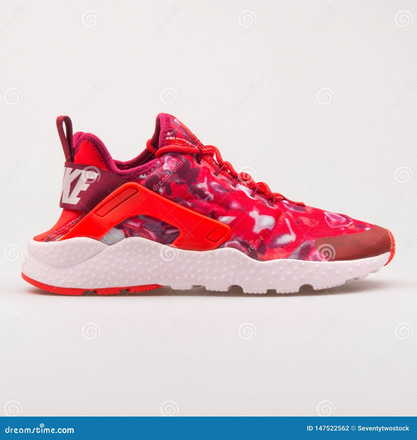 red huaraches with white sole